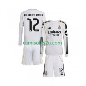 Camisolas de futebol Real Madrid Trent Alexander-Arnold 12 Criança Equipamento Principal 2025/26 Manga Comprida